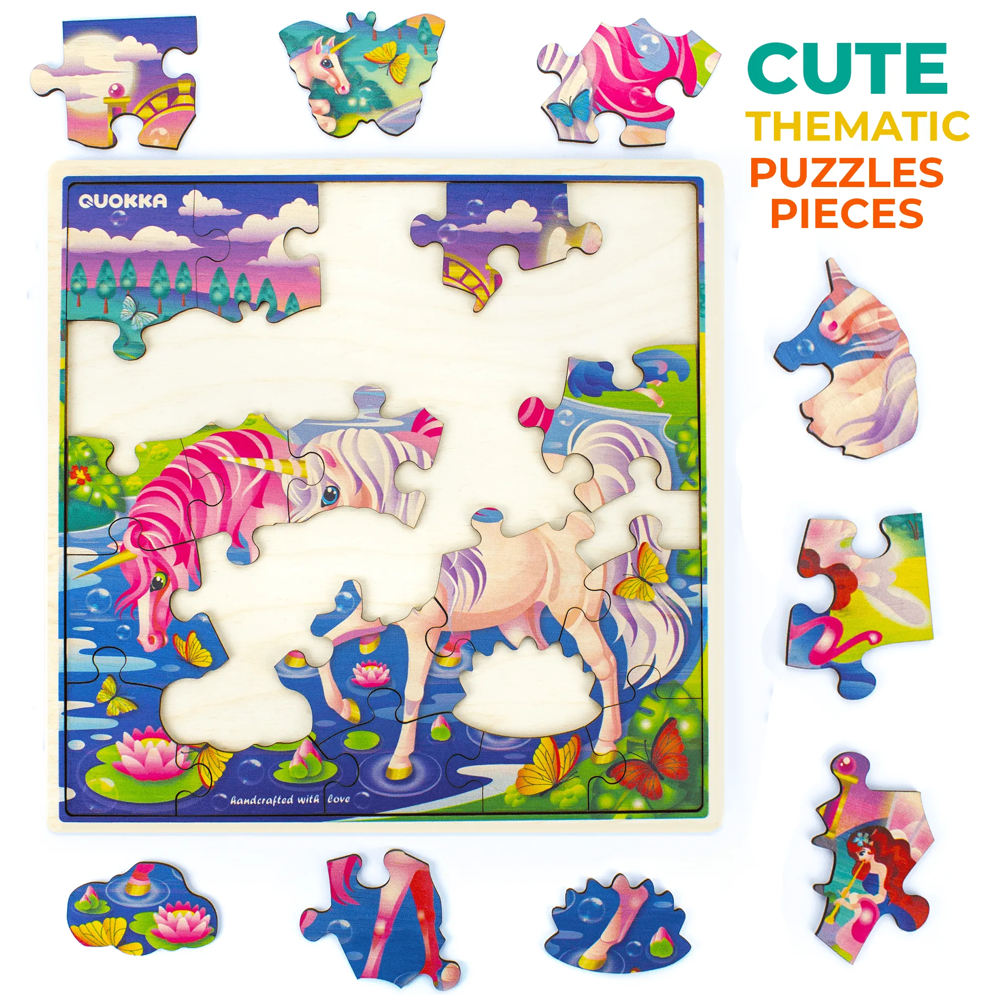 28 Pieces Wooden Puzzles for Kids | Unicorn