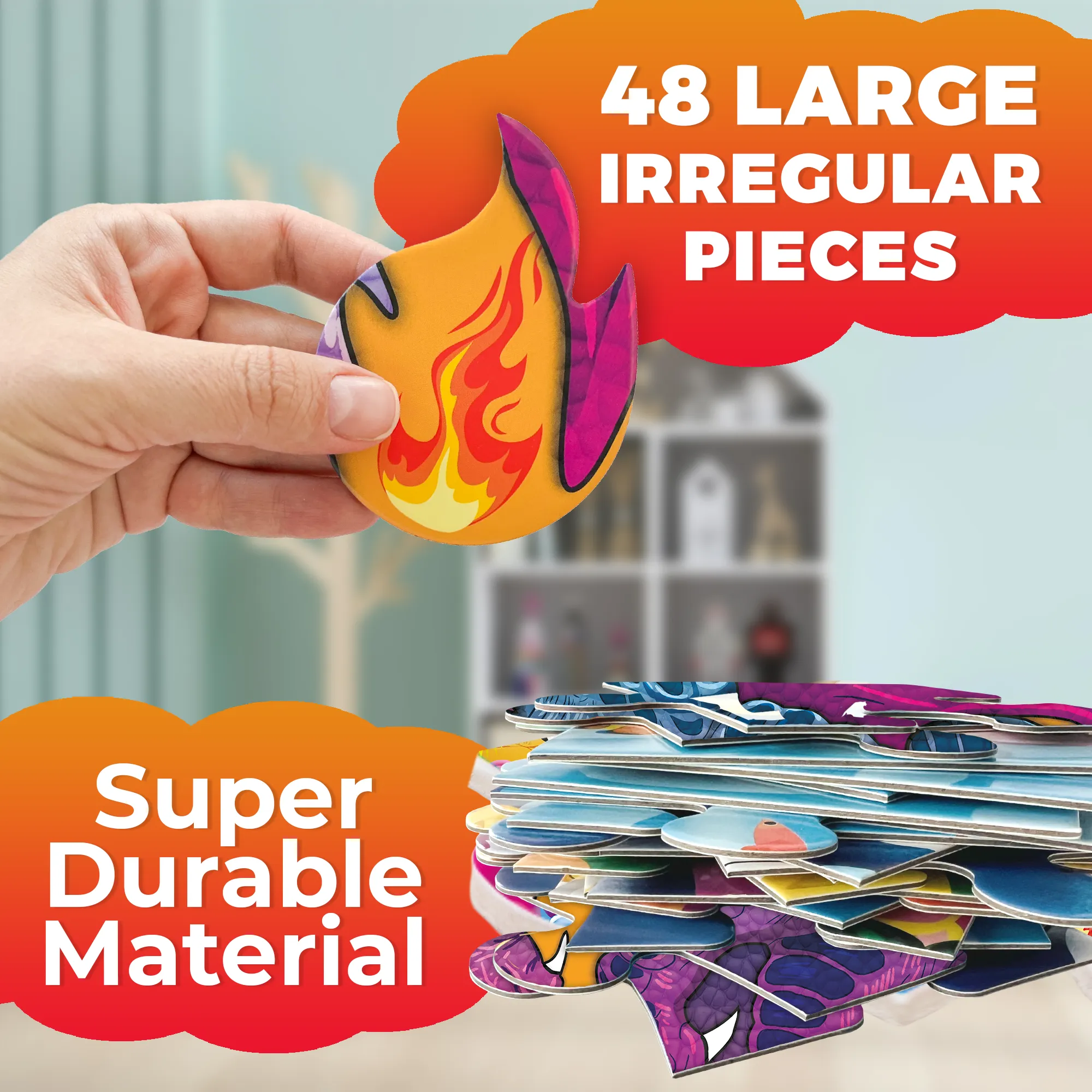 2x3 FT Shaped Giant Puzzles for Kids Ages 3-6 | Drago