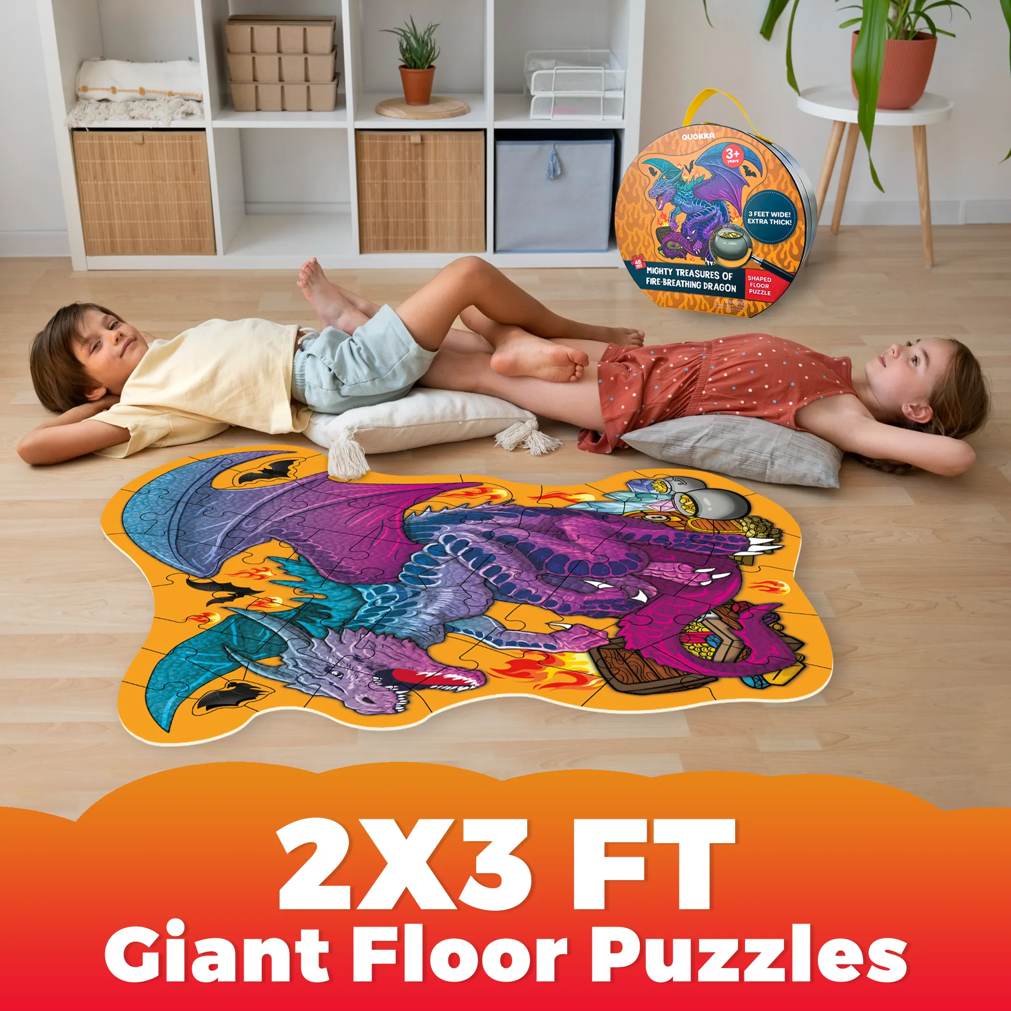 2x3 FT Shaped Giant Puzzles for Kids Ages 3-6 | Drago