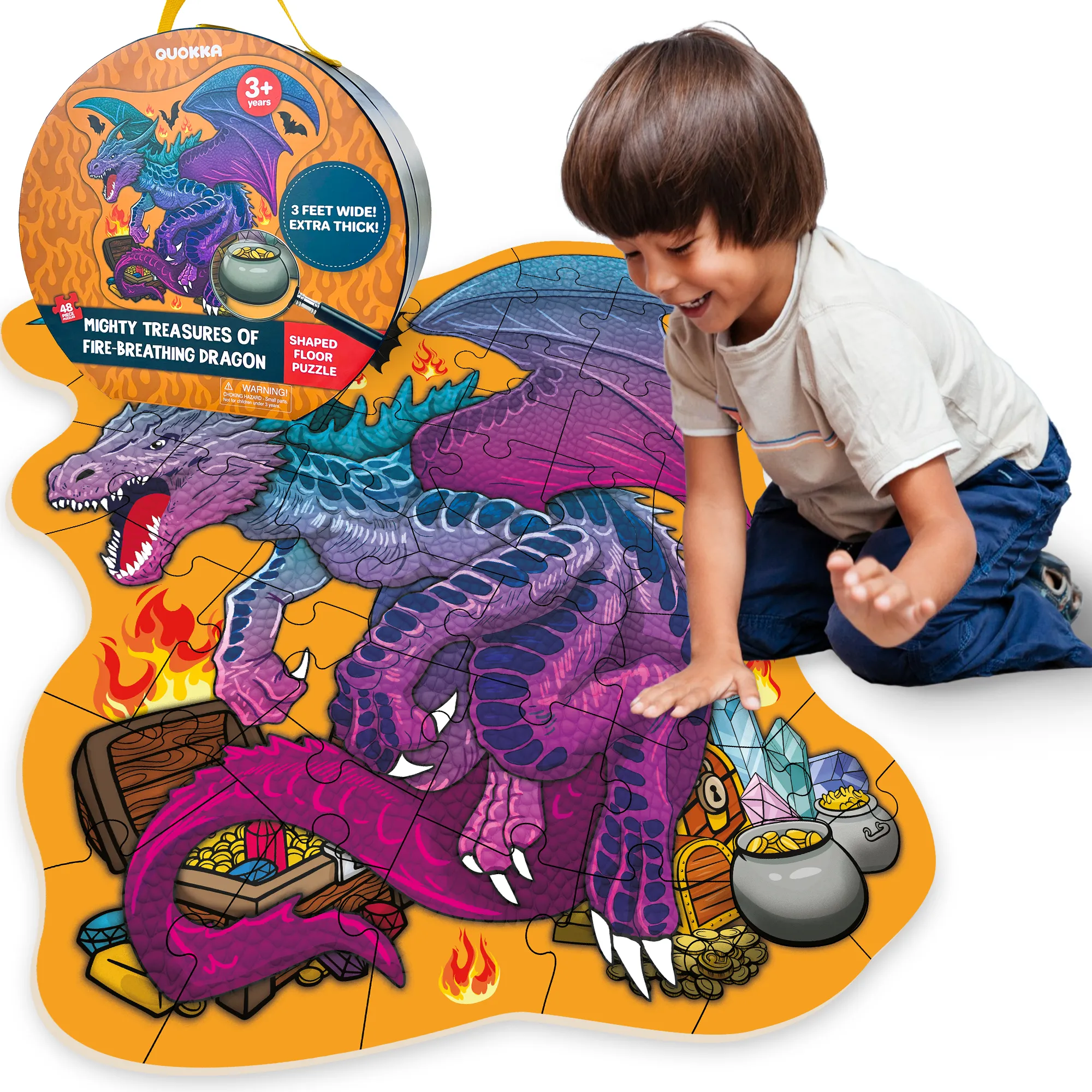 2x3 FT Shaped Giant Puzzles for Kids Ages 3-6 | Drago