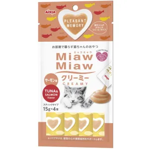 4 FOR $12: Aixia Miaw Miaw Creamy Tuna & Salmon Cat Treat 60g