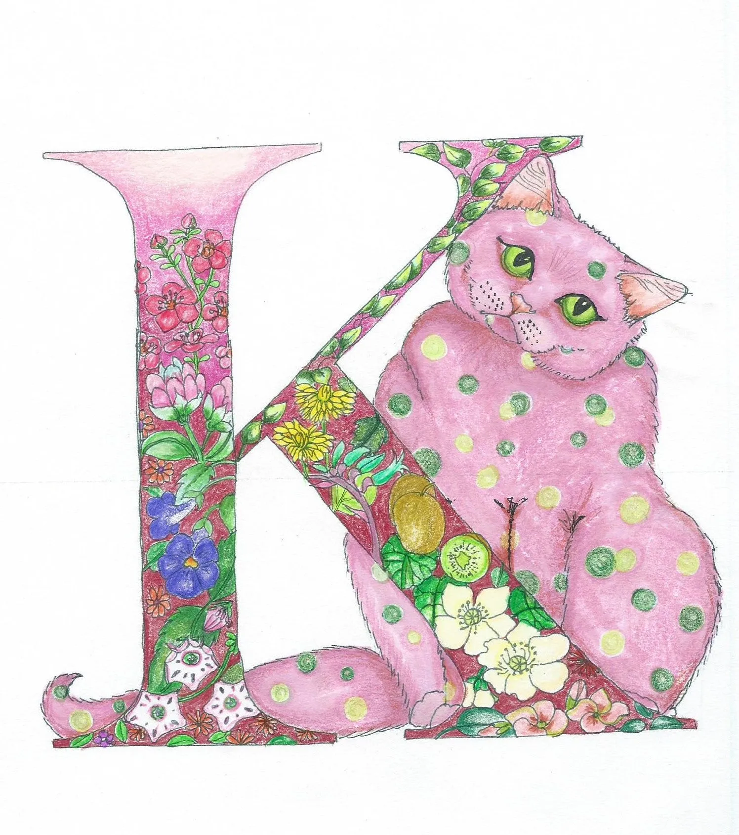 A Tale of Tea and Safaris, with Kissing Kenny : A Cross-Stitch cats story book, colouring book