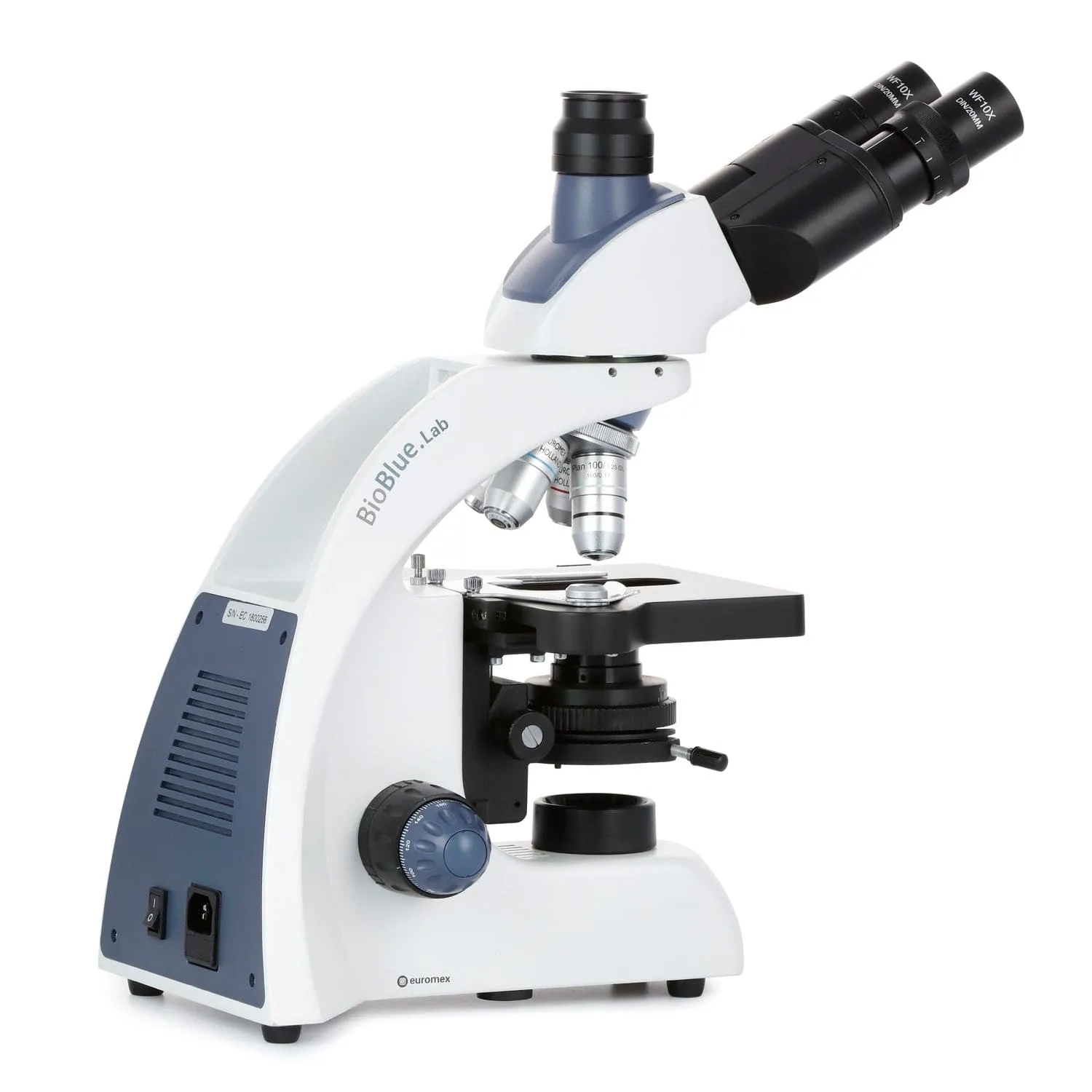 AmScope BioBlue Series Lab Tinocular Compound Microscope 40X-1000X Magnification with Plan Objectives