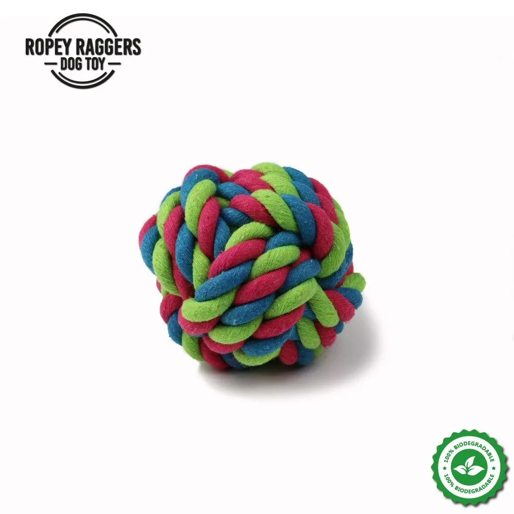 Ancol 8cm Ropey Ragger Ball Toy