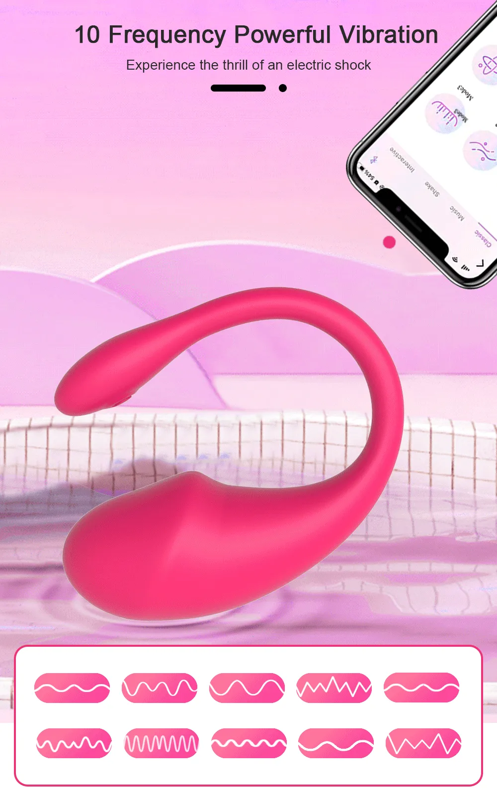 App controlled rechargeable love egg vibrator