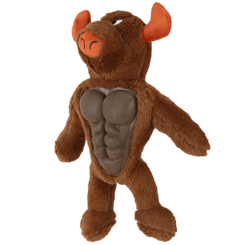 Basil Big Bull Plush Toy with Squeaky TPR for Dogs and Cats