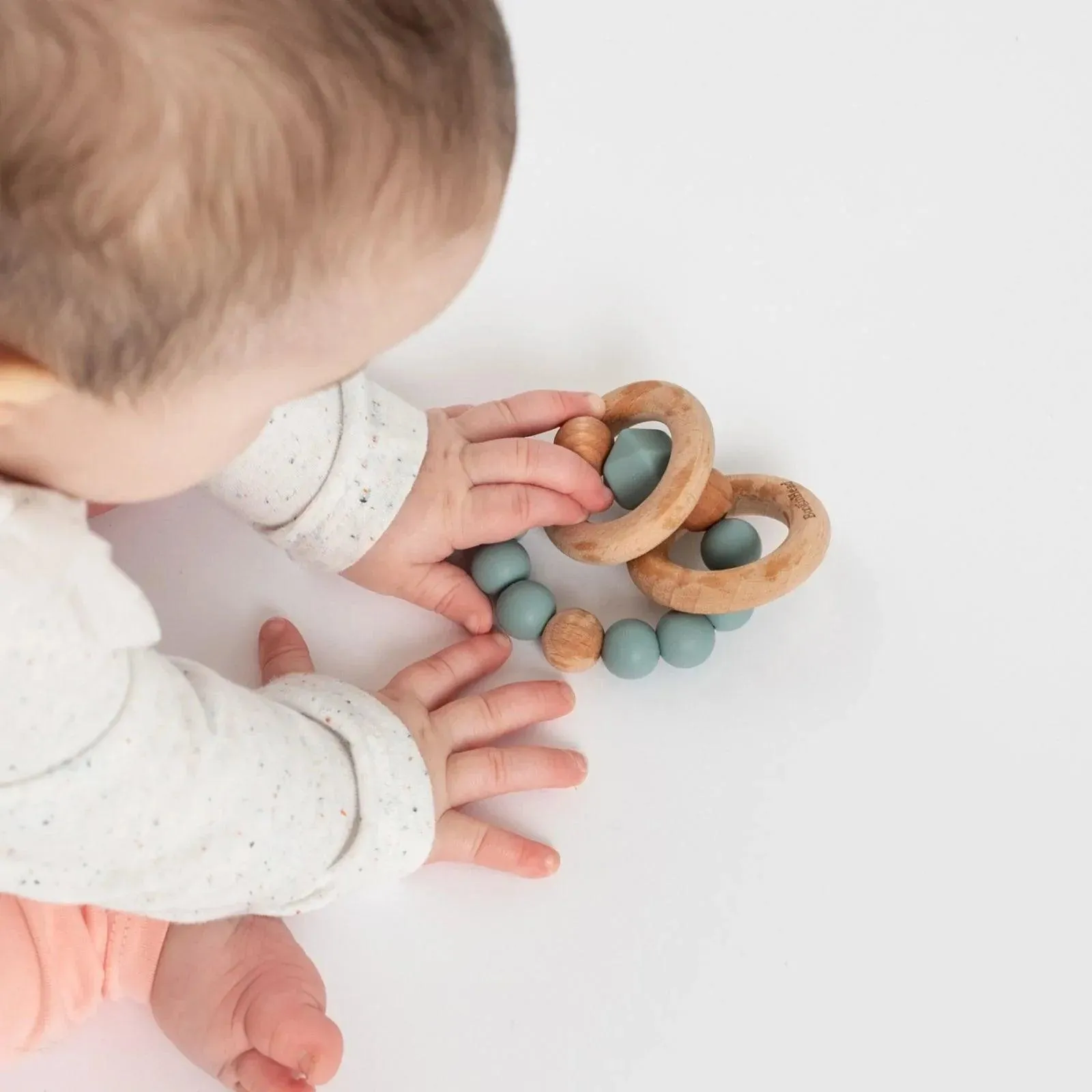 Booginhead Beaded Silicone & Wood Teething Rings