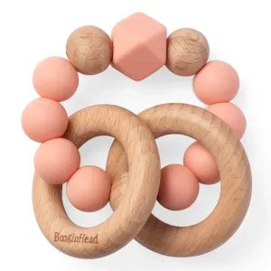 Booginhead Beaded Silicone & Wood Teething Rings