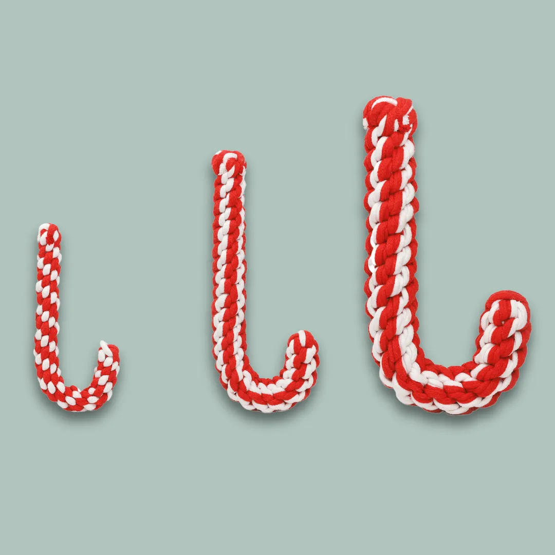 Braided Candy Cane Pet Rope Toy