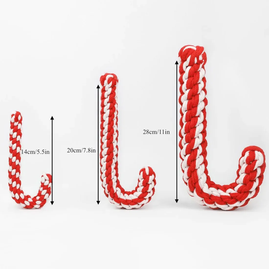 Braided Candy Cane Pet Rope Toy