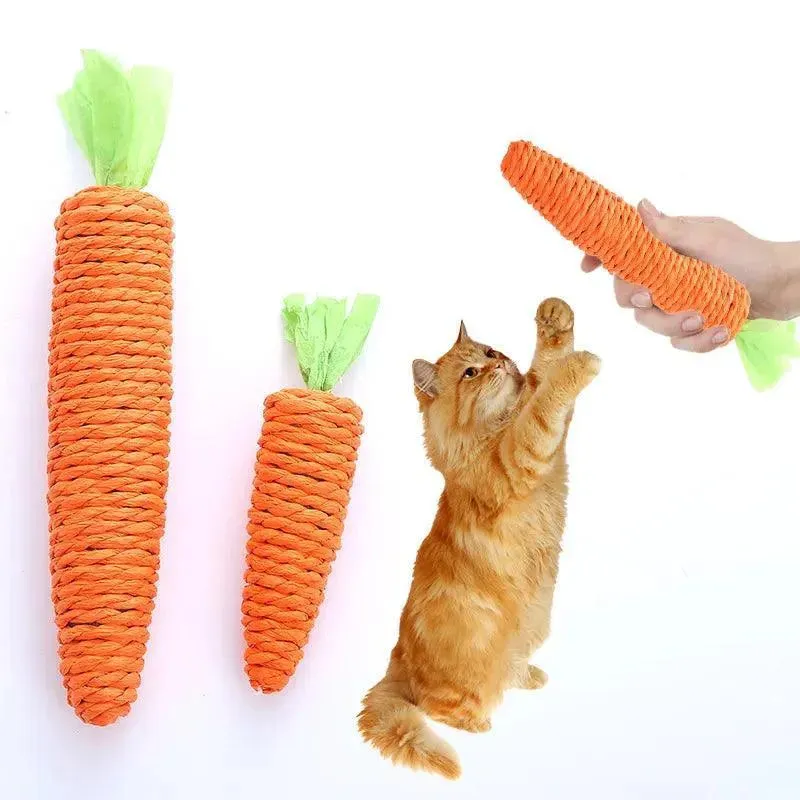 Carrot Paper Rope Chew Toy