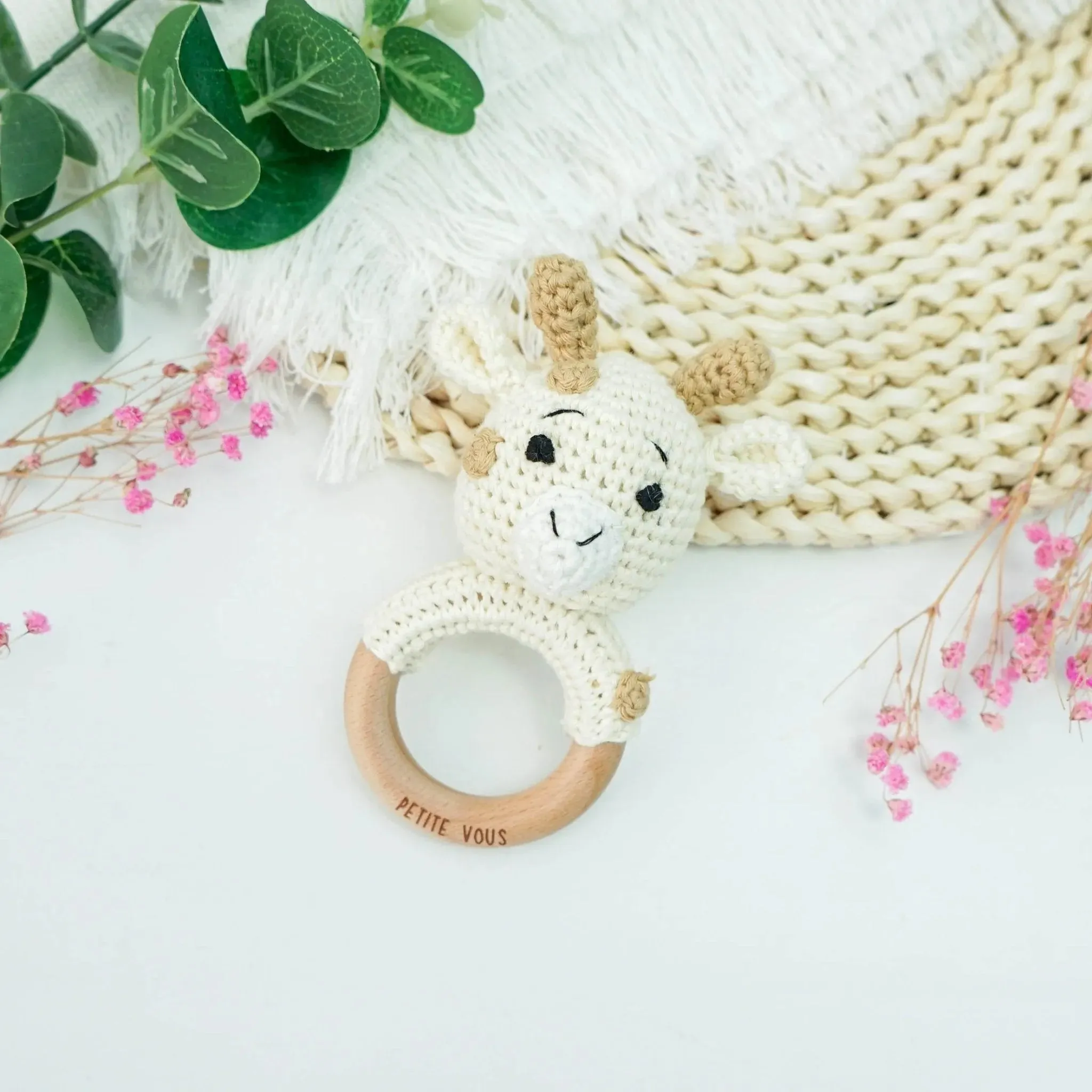 Crochet Ring Rattle - Percy Giraffe