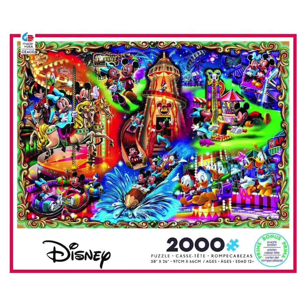 Disney Ceaco Mickey Mouse & Friends Carnival Jigsaw Puzzle - 2000pc