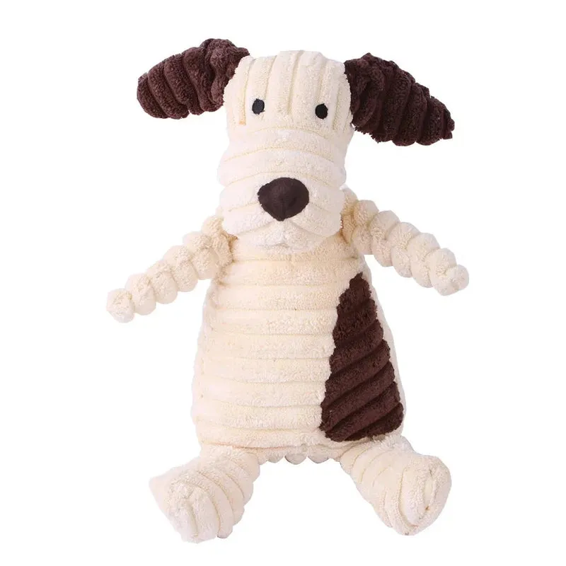 Durable Animal-Shaped Squeaky Plush Dog Toy