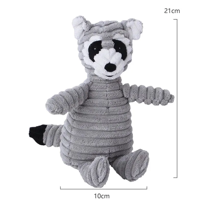 Durable Animal-Shaped Squeaky Plush Dog Toy