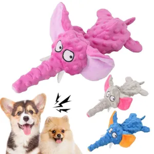 Durable Elephant Plush Dog Toy with Squeaker