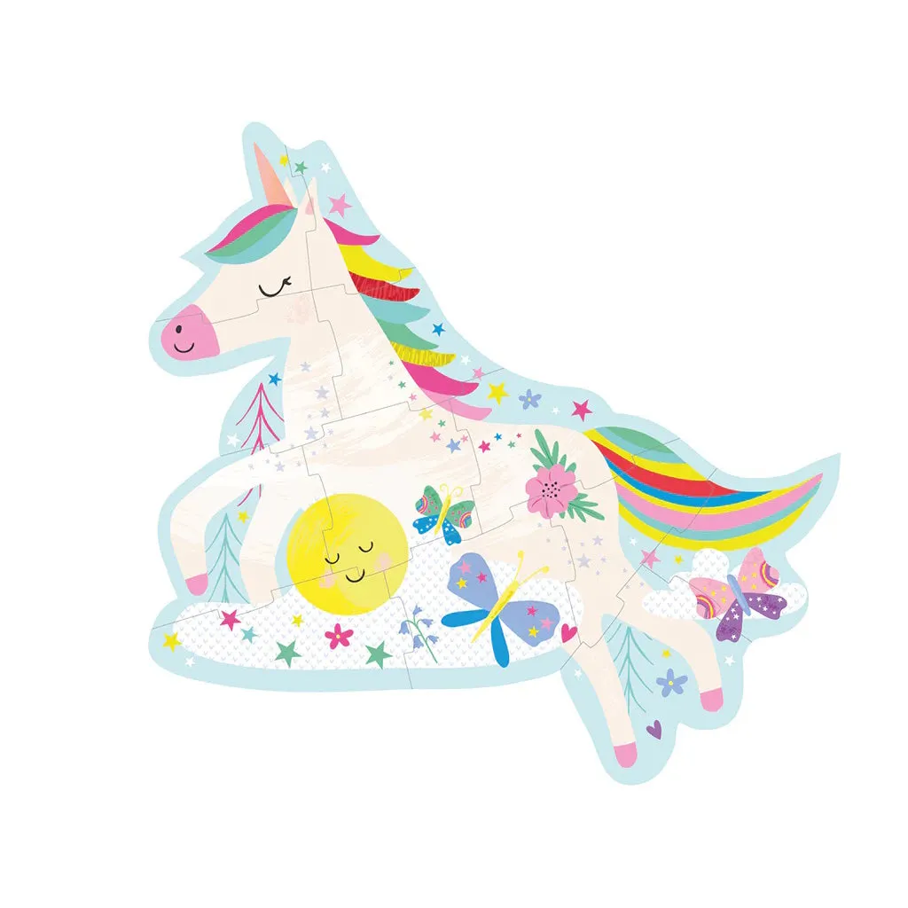 Floss & Rock 12 Piece Shaped Jigsaw in Shaped Box - Rainbow Unicorn