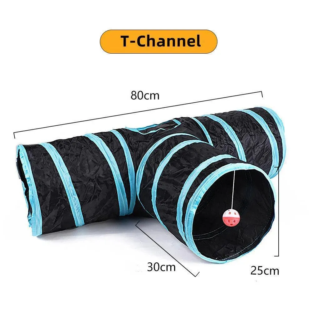 Foldable Interactive Cat Play Tunnel