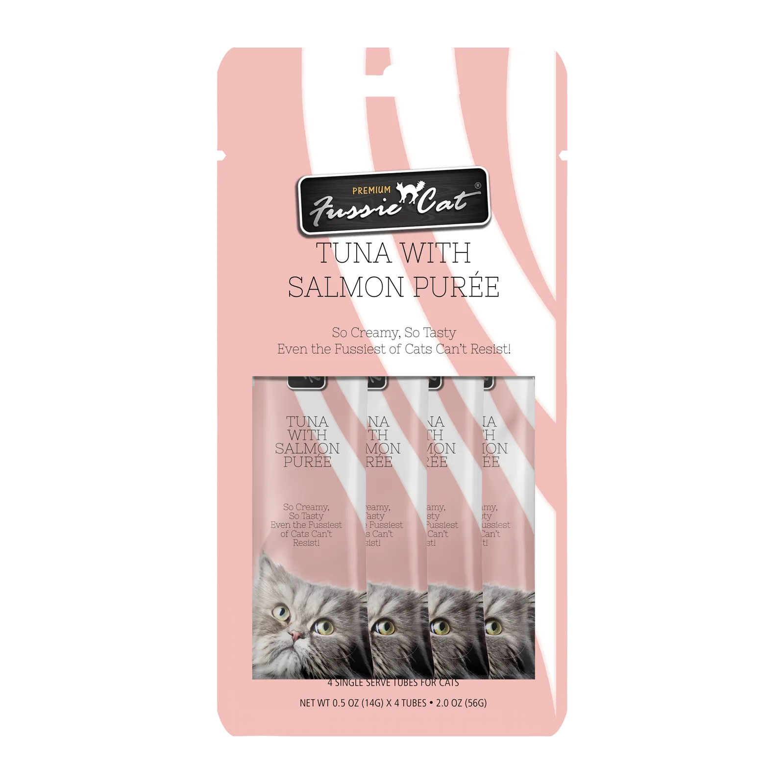 Fussie Cat Tuna With Salmon Purée 0.5-oz, 4-Pack, Cat Treat