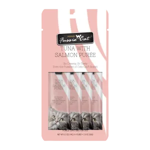 Fussie Cat Tuna With Salmon Purée 0.5-oz, 4-Pack, Cat Treat