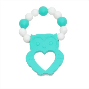 Glitter & Spice Owl Teether in Teal