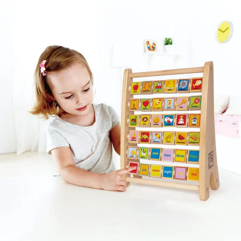 Hape Alphabet Abacus Wooden Counting Toy 3yrs 