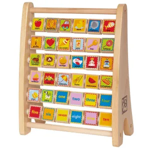 Hape Alphabet Abacus Wooden Counting Toy 3yrs 