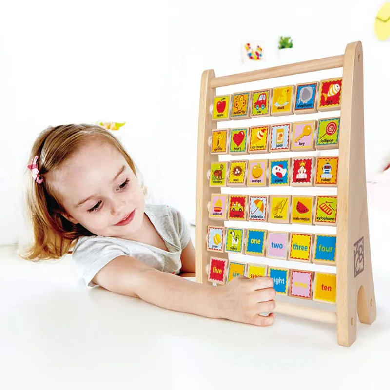 Hape Alphabet Abacus Wooden Counting Toy 3yrs 