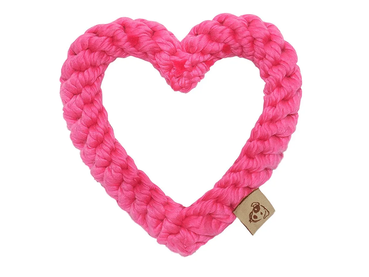 JAX & BONES | Heart Rope Toy in Pink