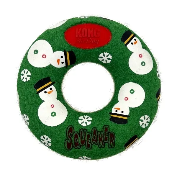 Kong Holiday Dog Holiday Squeaker Dog Donut