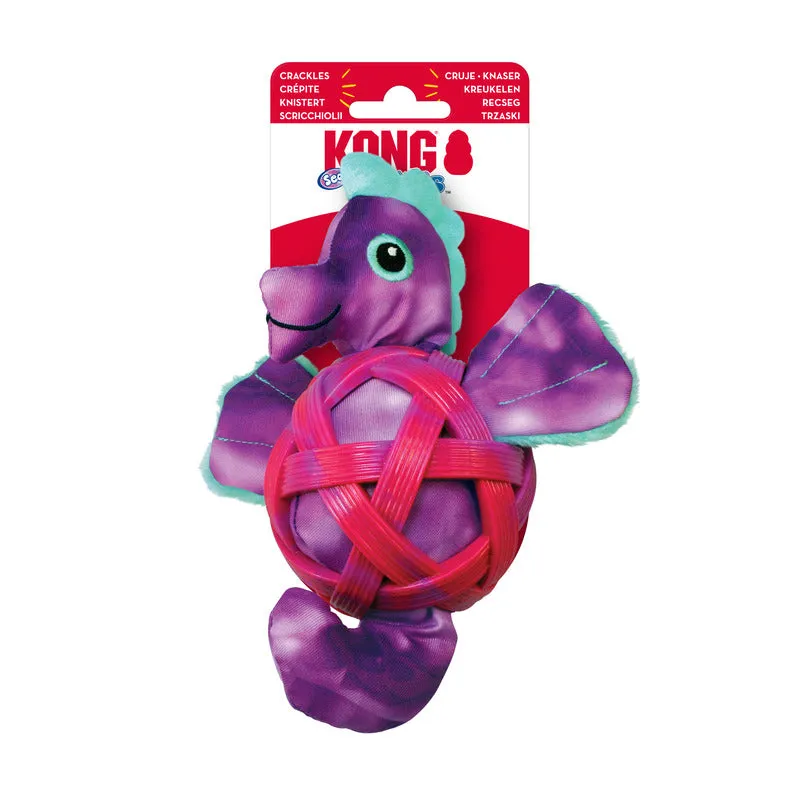 KONG Sea Shells Seahorse Soft Crackly Toy - Small / Medium