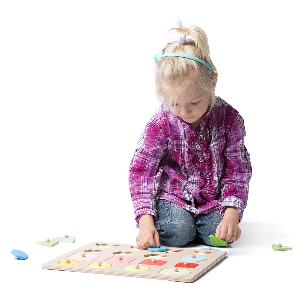 Large Wooden Geometric Shapes Puzzle