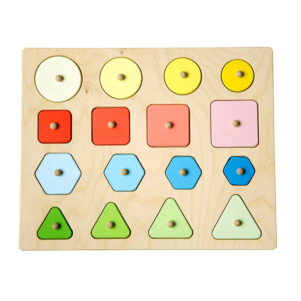 Large Wooden Geometric Shapes Puzzle