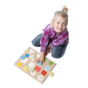 Large Wooden Geometric Shapes Puzzle