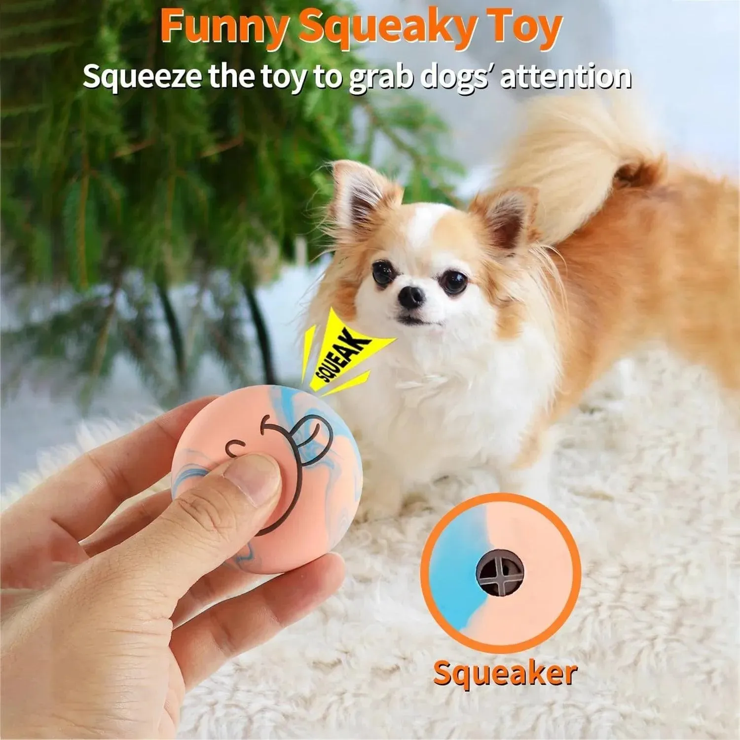 Latex Bouncy Squeaky Rubber Dog Toy (6pcs)