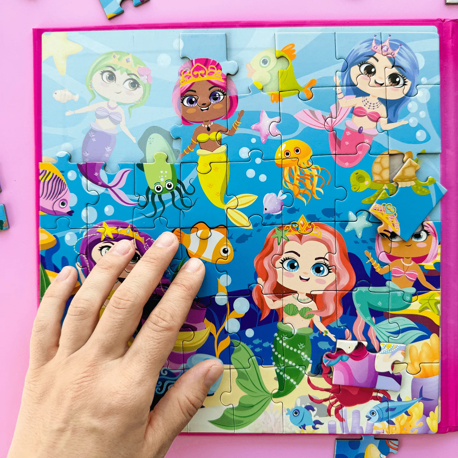 Magnetic Book 2x48 Pcs Puzzles for Kids | Mermaids & Unicorns