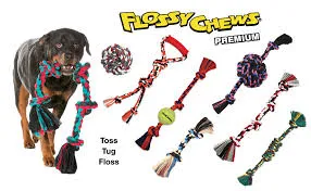 Mammoth Flossy Chews Bone Rope Chew for Dogs, 3 knot