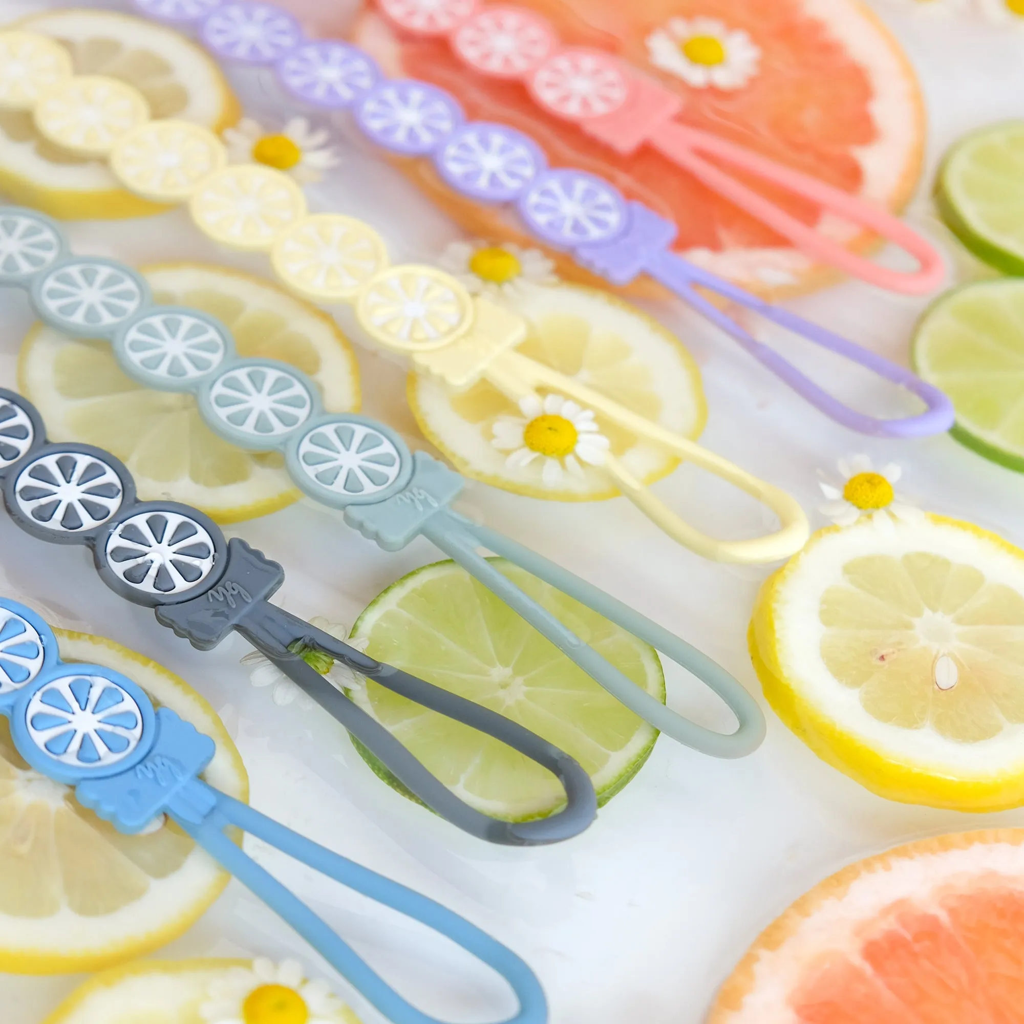 NEW! 2-Pack Silicone Citrus Pacifier Clips