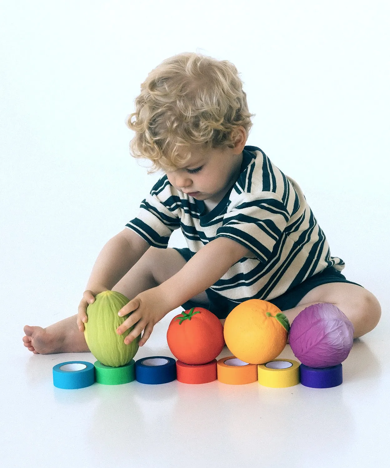 Oli & Carol Natural Rubber Baby Ball - Green Cabbage