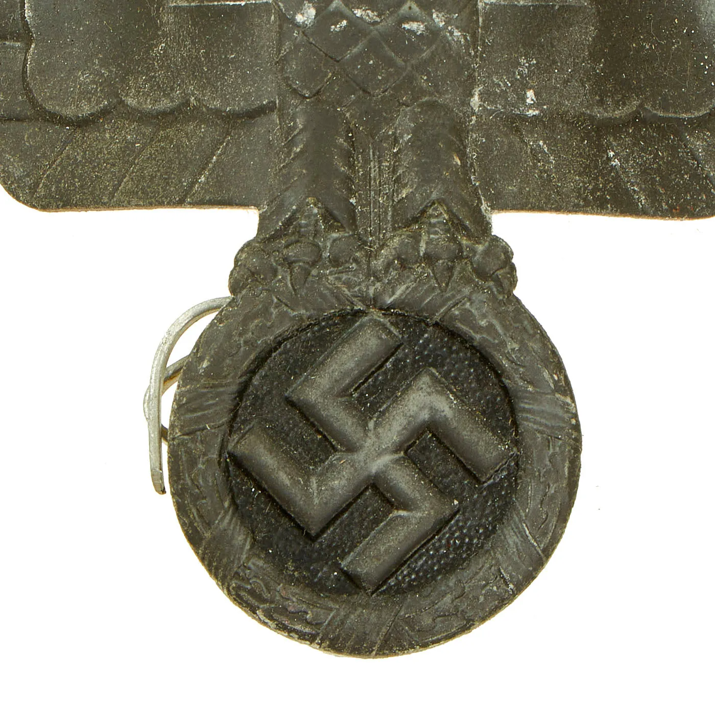 Original German WWII Zinc 2nd Pattern NSKK Crash Helmet Eagle Badge Plate