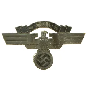 Original German WWII Zinc 2nd Pattern NSKK Crash Helmet Eagle Badge Plate