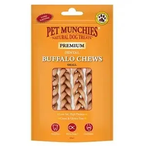 Pet Munchies Premium Natural Buffalo Dental Dog Chew (Small) Super Value Multi-Pack 8x4x55g