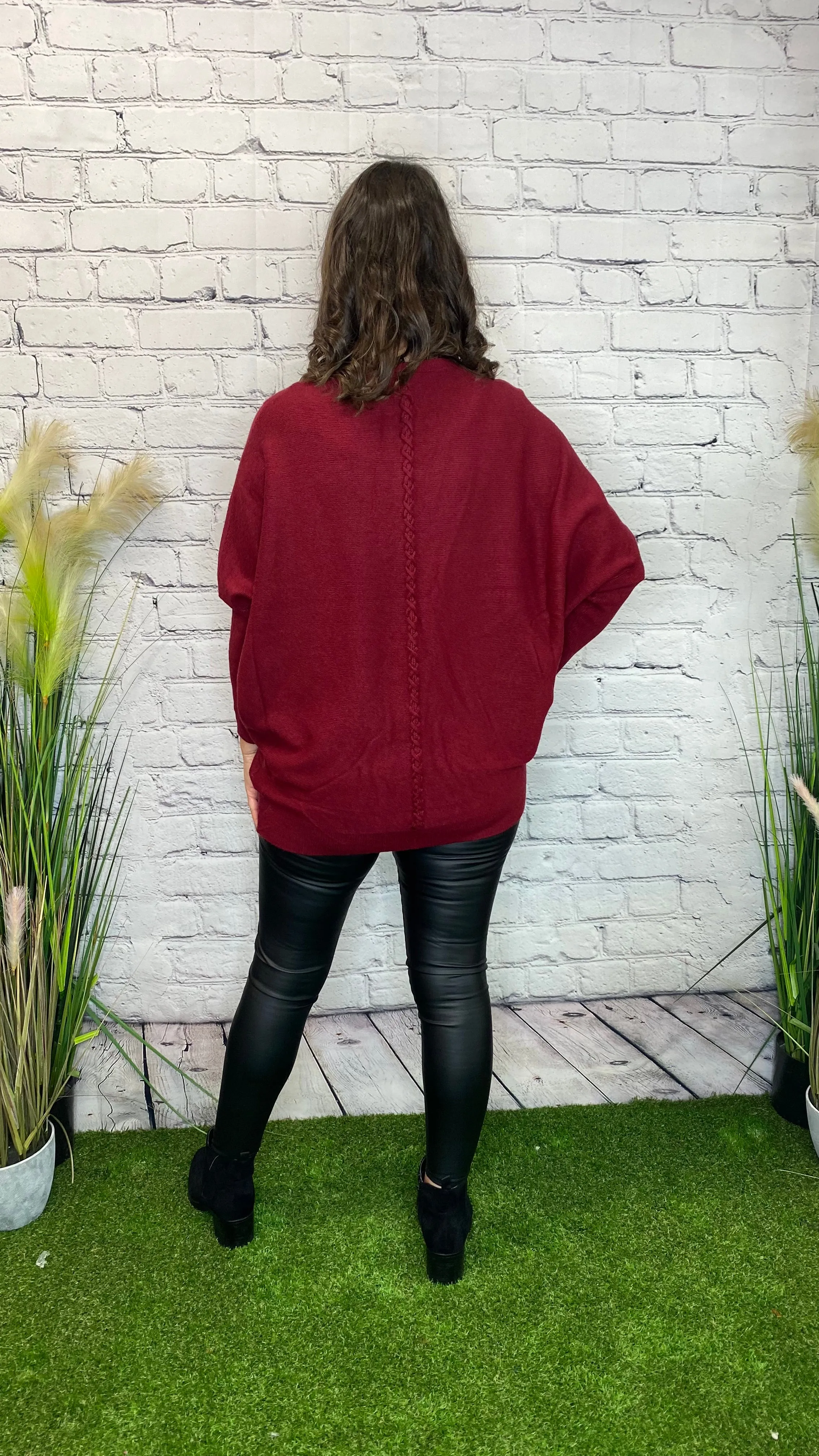 PHOEBE Plaited Back Pocketed Jumper