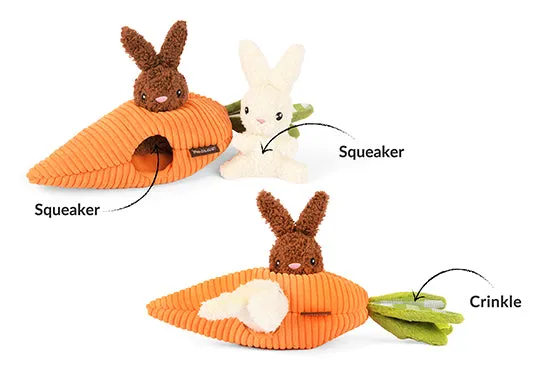 P.L.A.Y. Hippity Hoppity Squeaky Plush Dog toys, Bundle