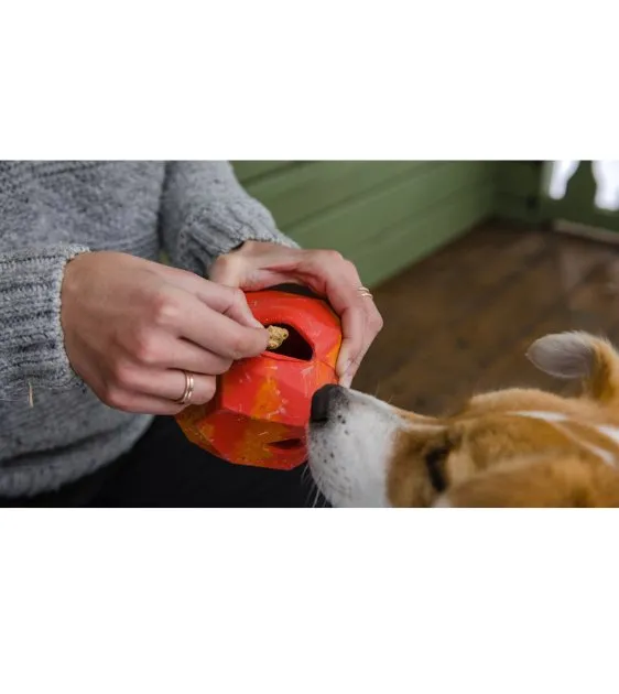 Ruffwear Gnawt-a-Rock™ Natural Rubber Treat Dispenser Throw Dog Toy (Red Sumac)