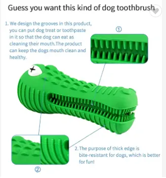 Solid Rubber Crocodile Dental Chew Squeak Toy