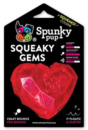 Spunky Pup Squeaky Gems - Heart