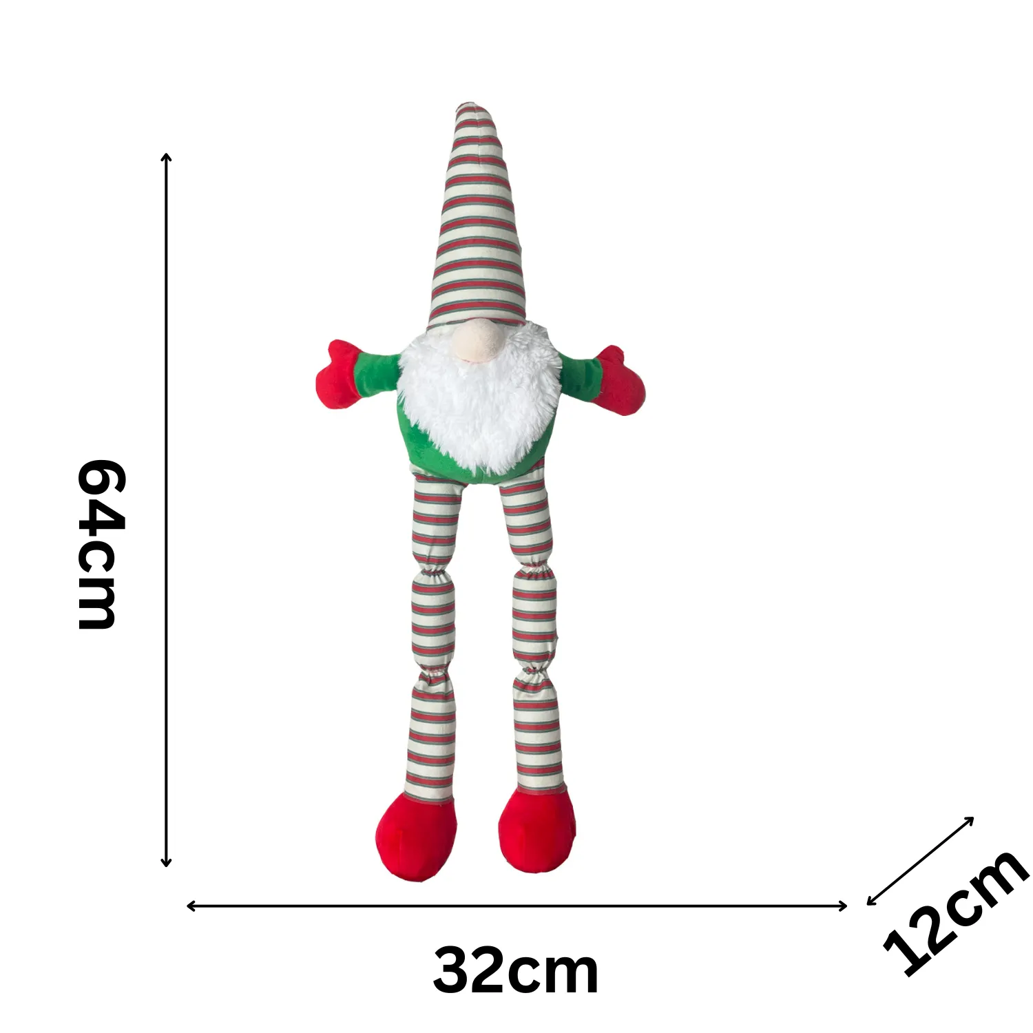 Squeaky Long Legs Gnome | Big Christmas Dog Toy by Happy Pet