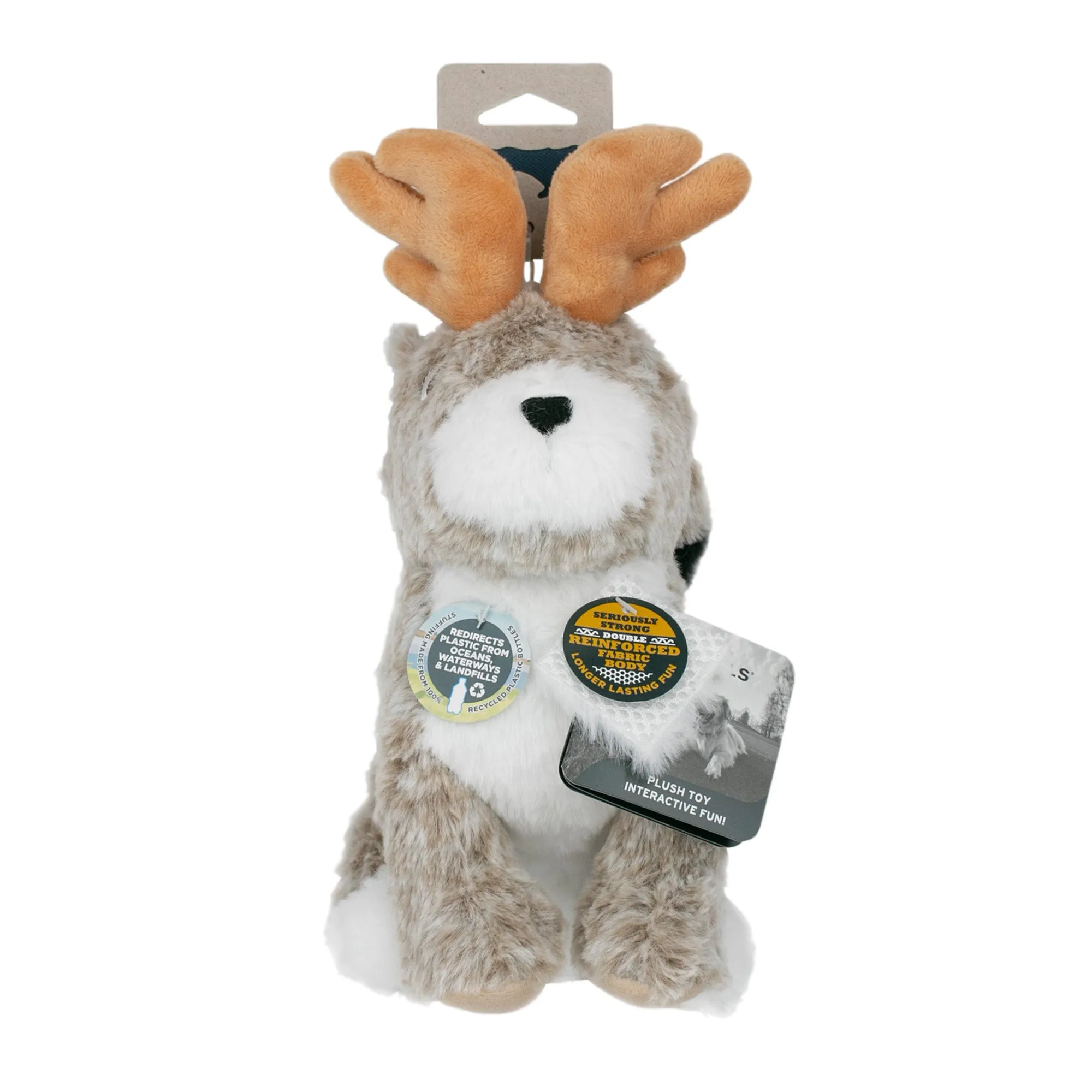 Squeaky Plush Dog Toy: Animated Jackalope