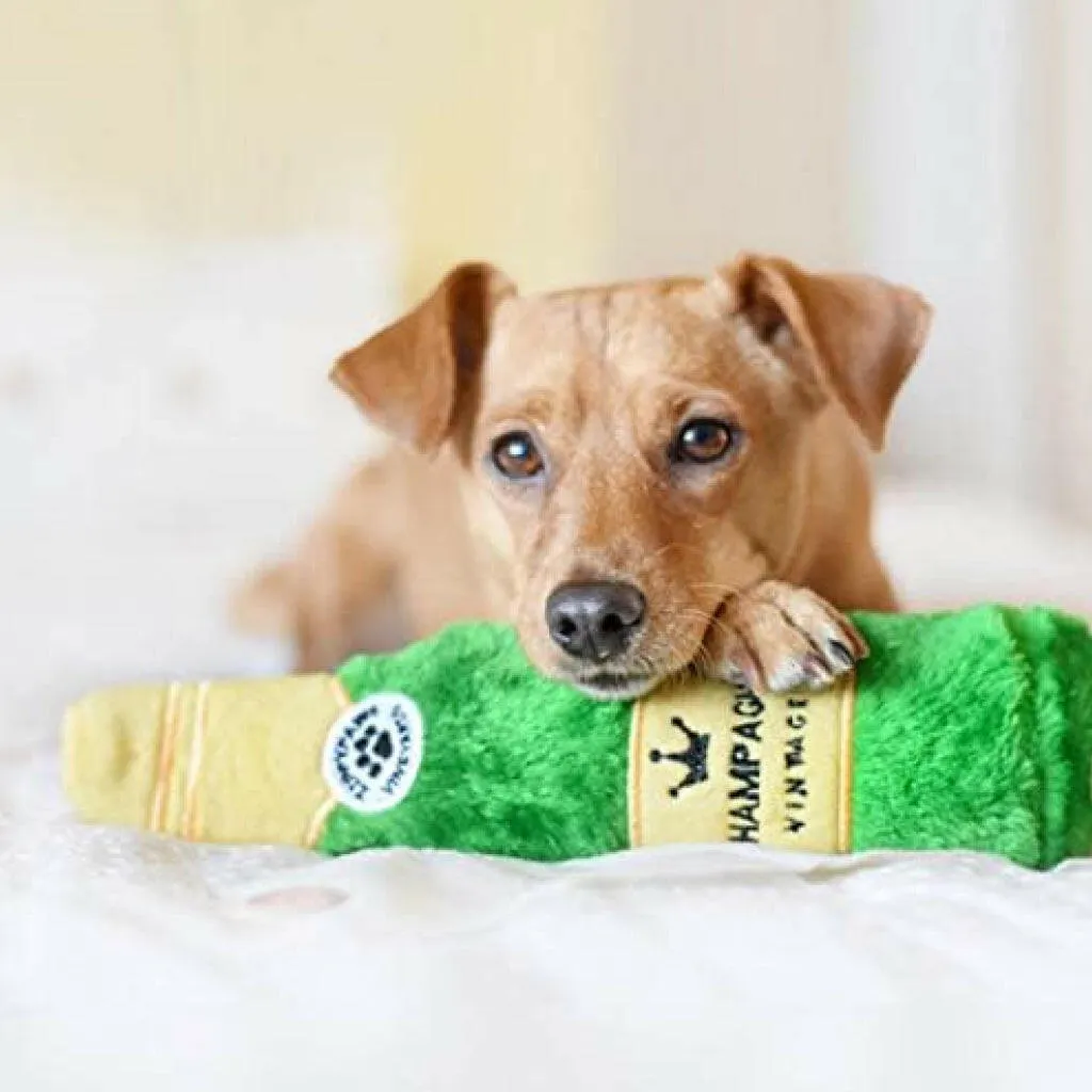 Zippy Paws Happy Hour Squeaky Crusherz Champagne Toy for Dogs